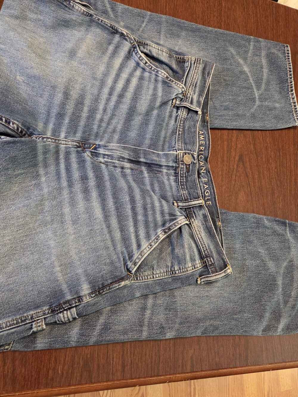 American Eagle Outfitters Light Blue Relaxed Fit Jeans Carpenter Style 34 x 34